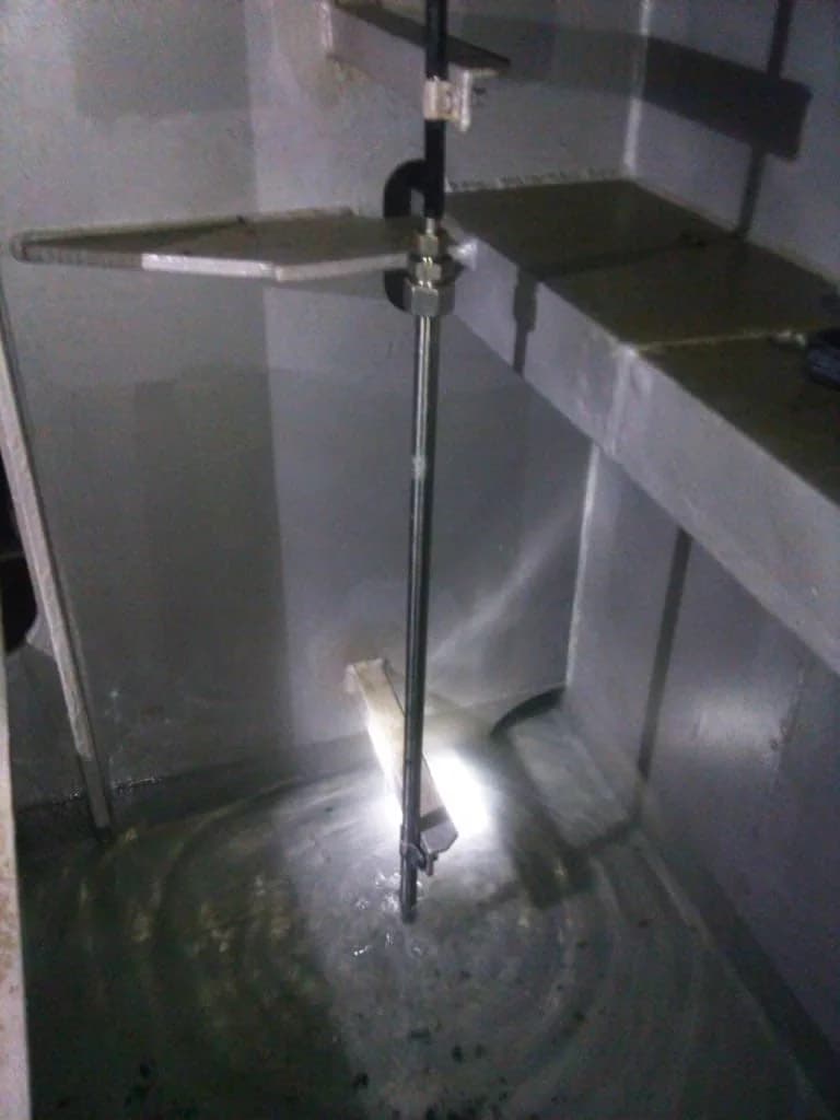 Sounding pipe inside a tank